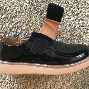 Faux Patent Leather Oxfords Slip-Ons